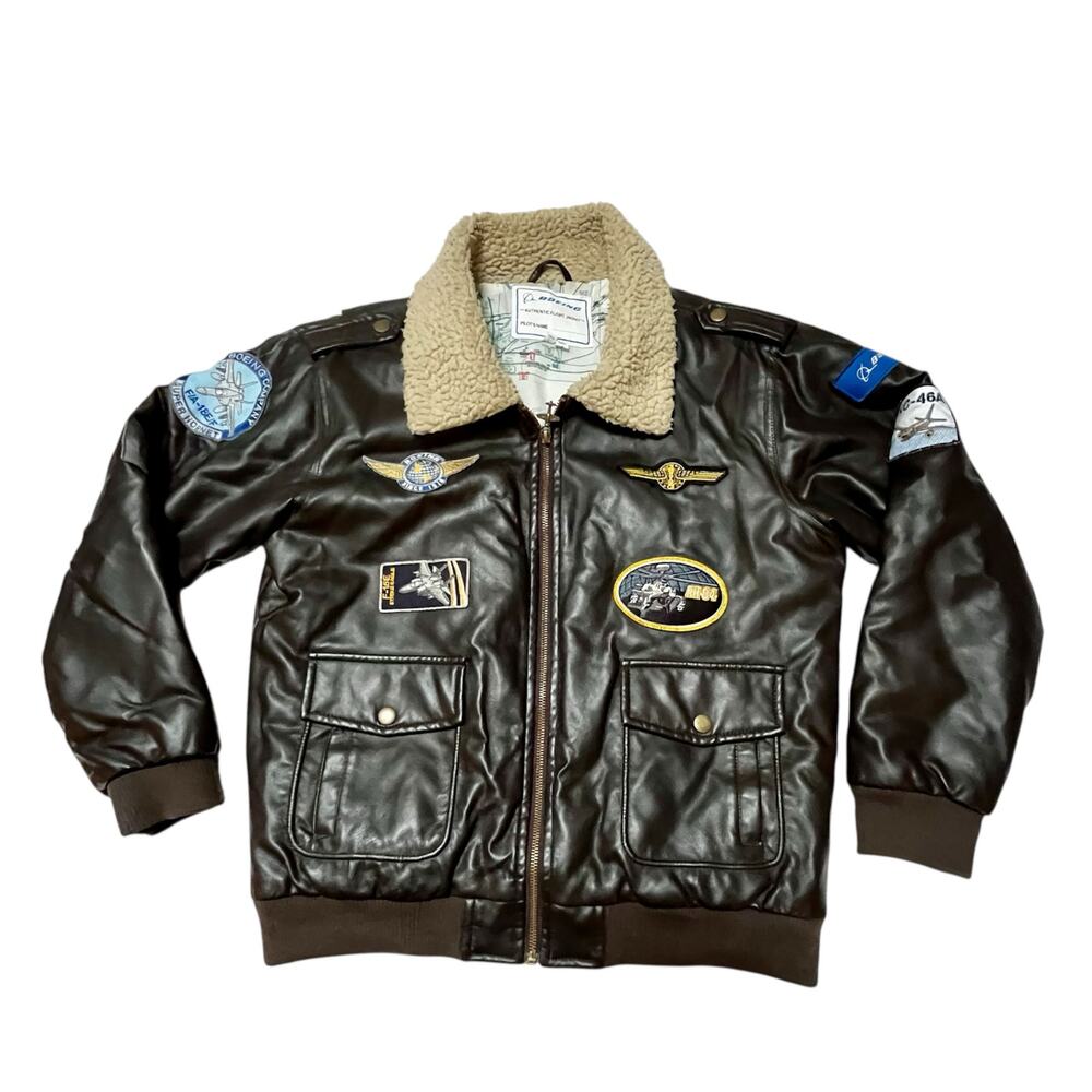Boeing Classic Aviator Bomber Jacket with Patches Size 14/16